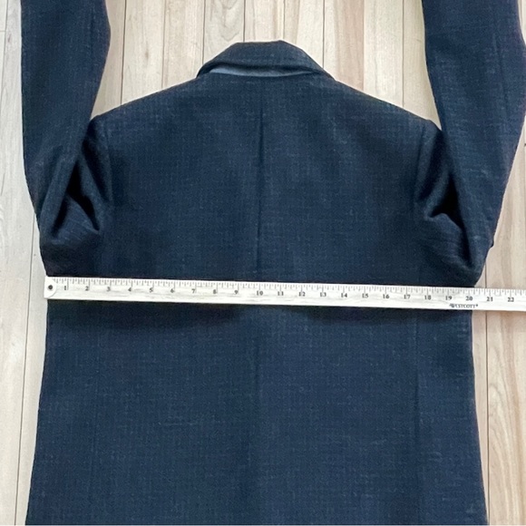 DKNY Charcoal/Black Grid Print Wool Blend Single Button Coat - Sz 8 - Picture 15 of 16